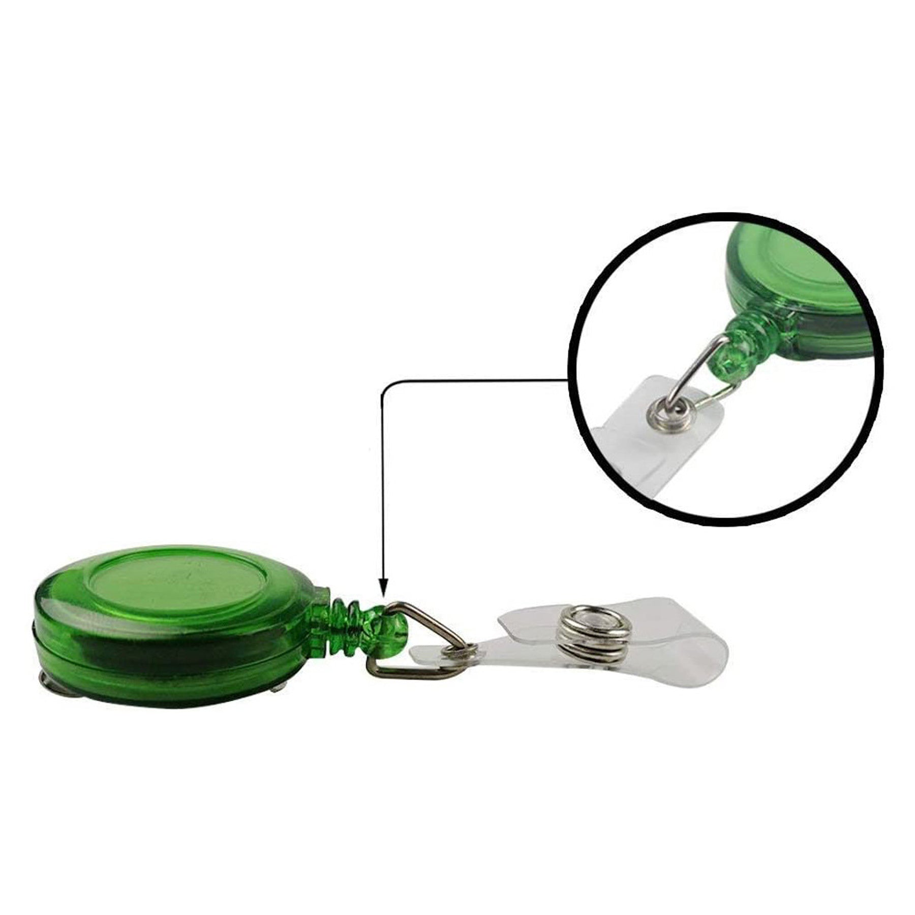 Round Retractable Badge Reel Clips Holder image 2
