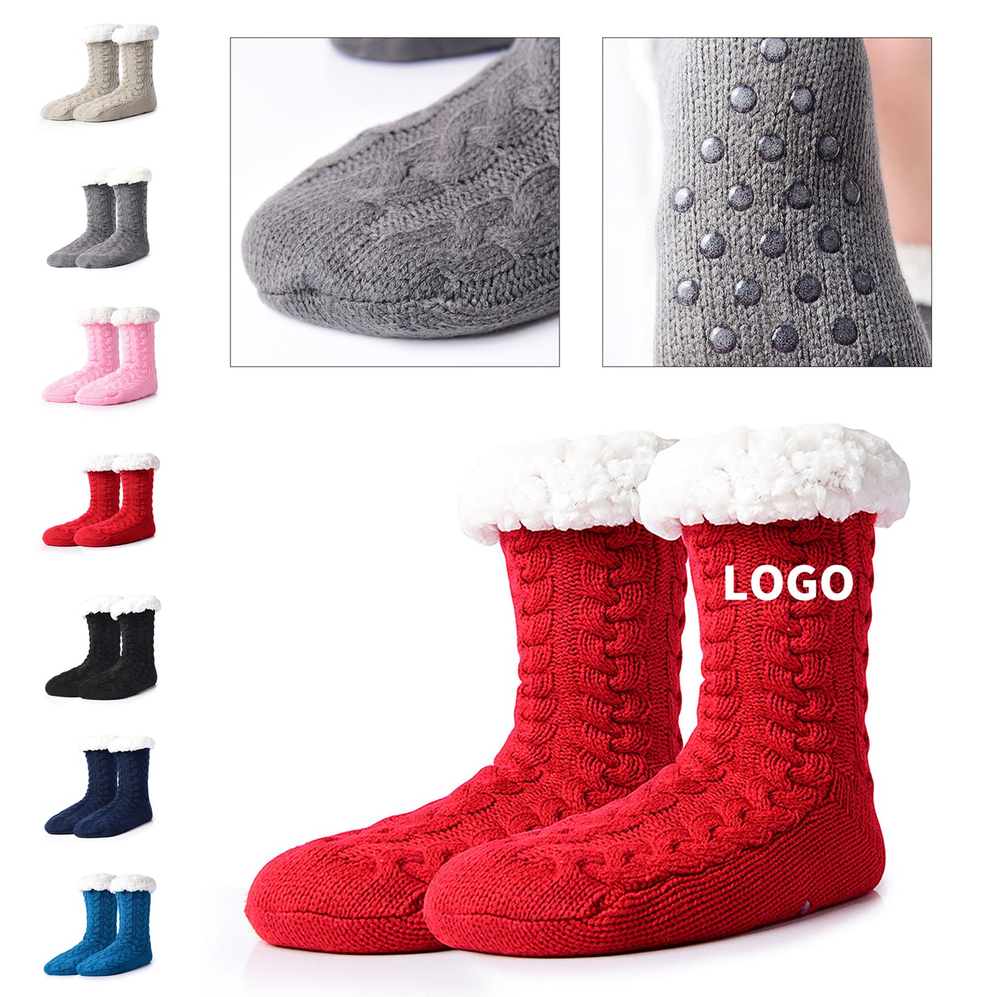 Cozy Knit Slipper Socks image 0