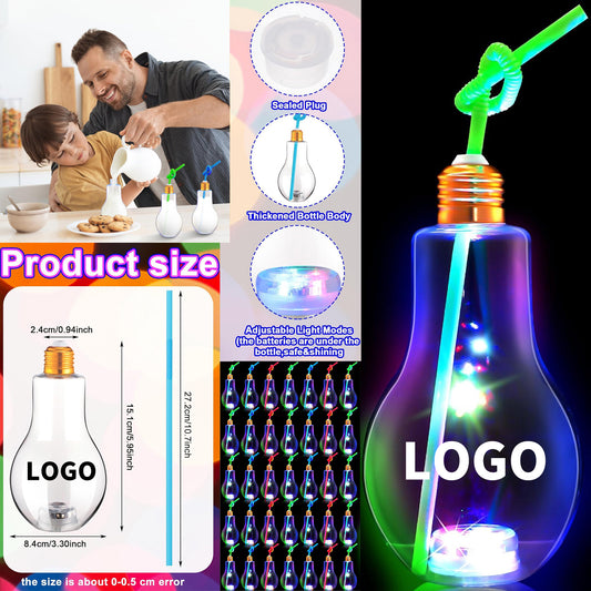400 Ml Christmas Led Light Bulb Cup for Drinks Glow in the Dark Bulb image 1