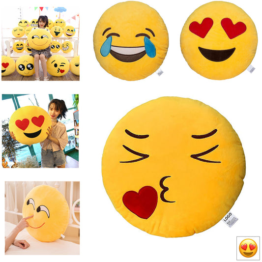 Emoji Heart Eyes Face Emoticon Cushion Stuffed Plush Soft Pillow image 1