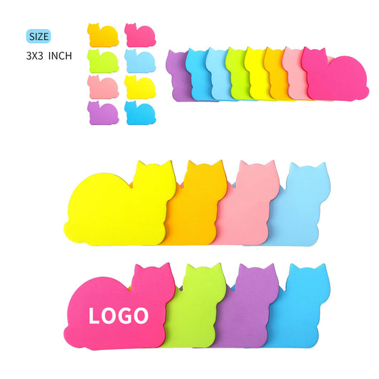 75 Sheets 3 x 3 in Pad Cat Self-Sticky Note Pads image 0