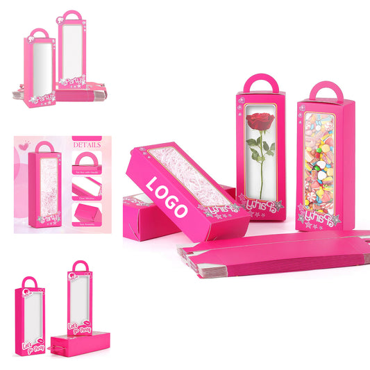 7.5" x 3" x 2" Party Favor Boxe Pink Candy Box Pink Doll Gift Box image 1