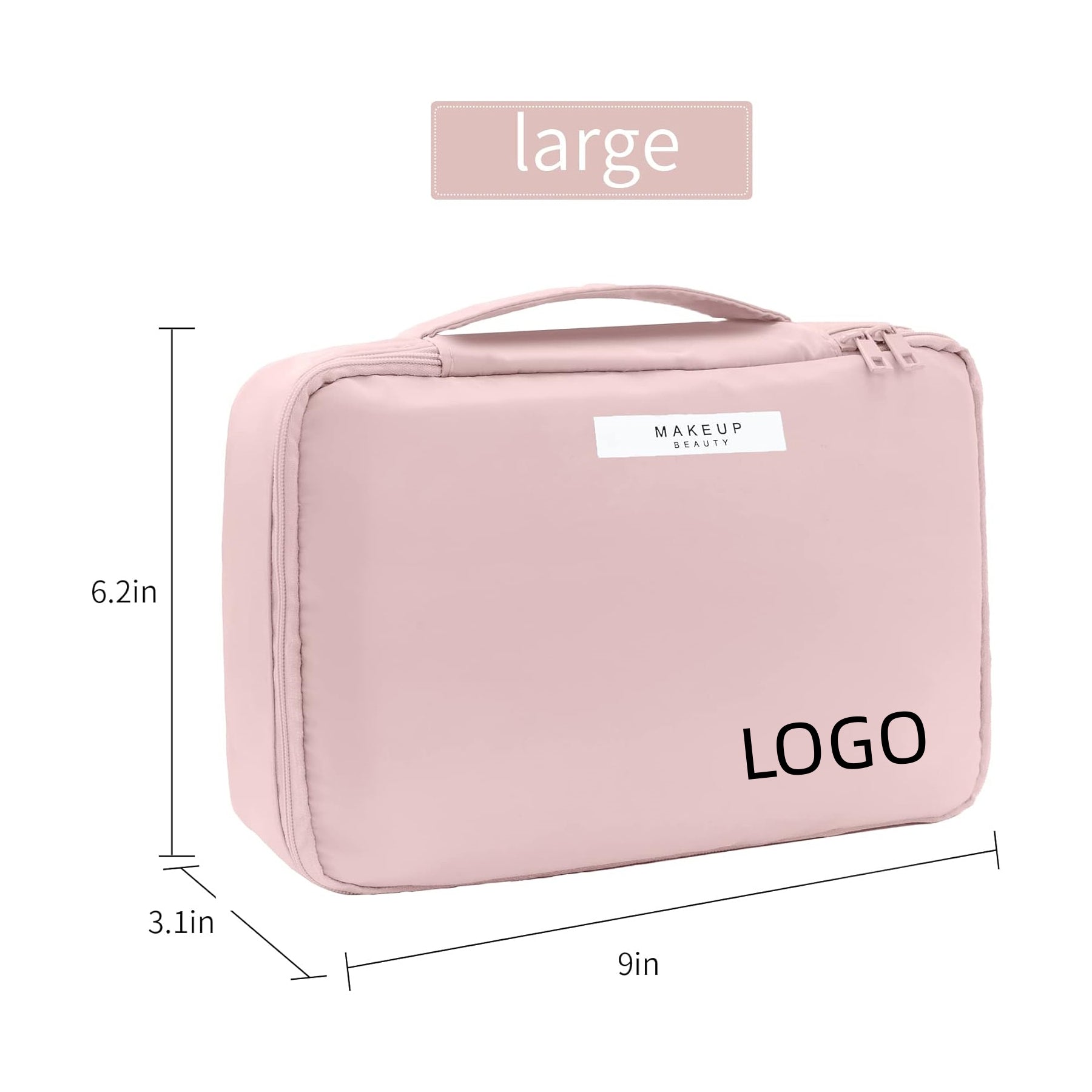 Waterproof Large Capacity Makeup Organizer Bag with Detachable Cosmetic Pouch image 1