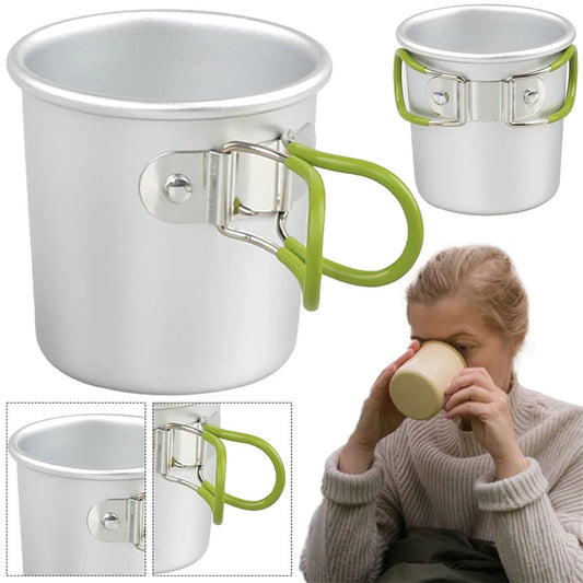5oz Outdoor Hiking Backpacking Aluminum Alloy Portable Lightweight Camping Cup With Foldable Handle image 0