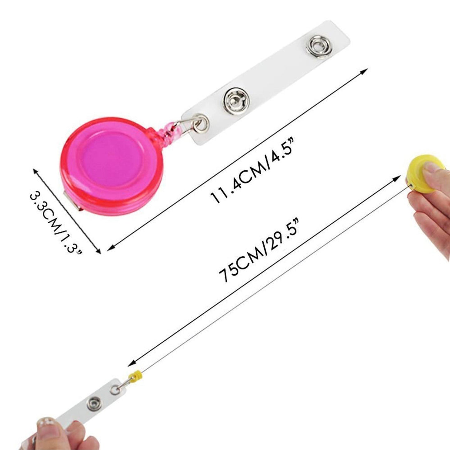 Round Retractable Badge Reel Clips Holder image 1