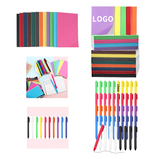 24 Sheets 48 Pages 3.5 x 5.5 Inch Mini Lined Notebook and Retractable Ballpoint Pen Set image 0