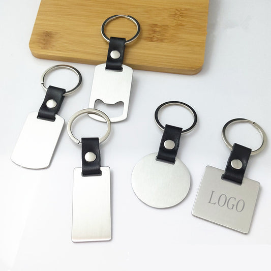 Leather Strap Bottle Opener Keychain image 0