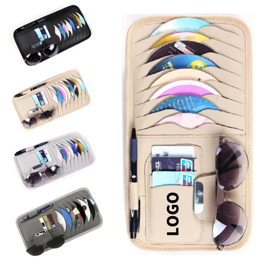 11.4" x 6.3" Pu Leather Car Universal Sun Visor Organizer Pocket Storage Pouch image 0