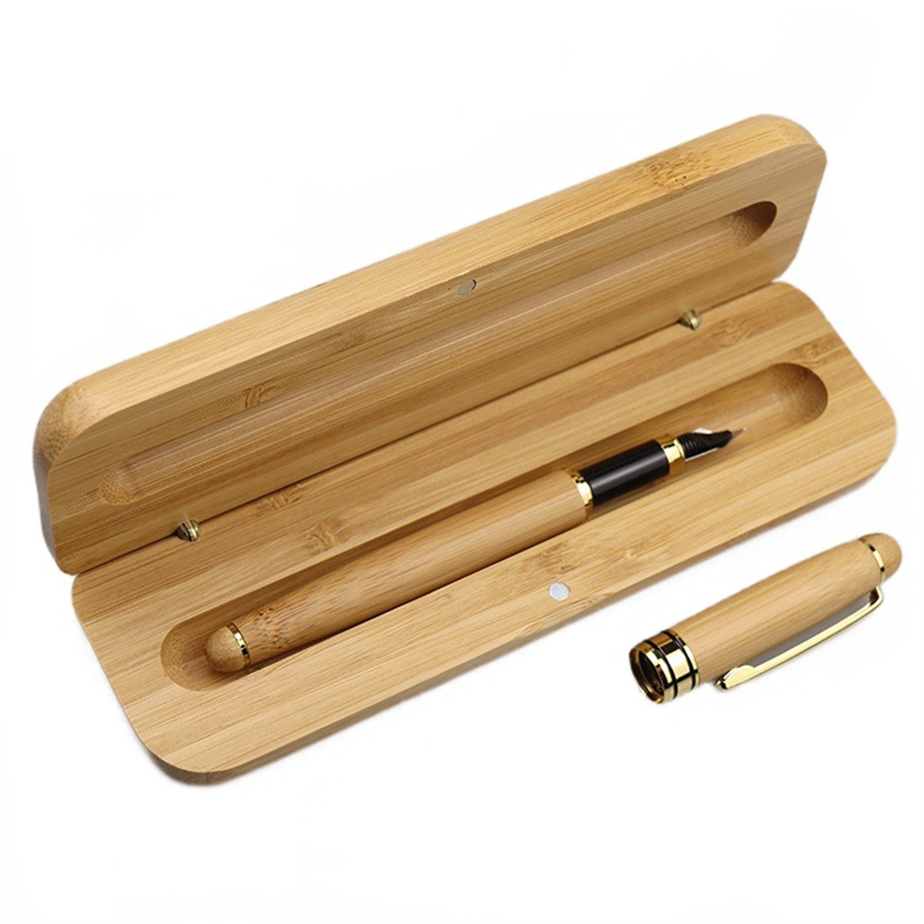 Bamboo Fountain Pen with Matching Case image 1