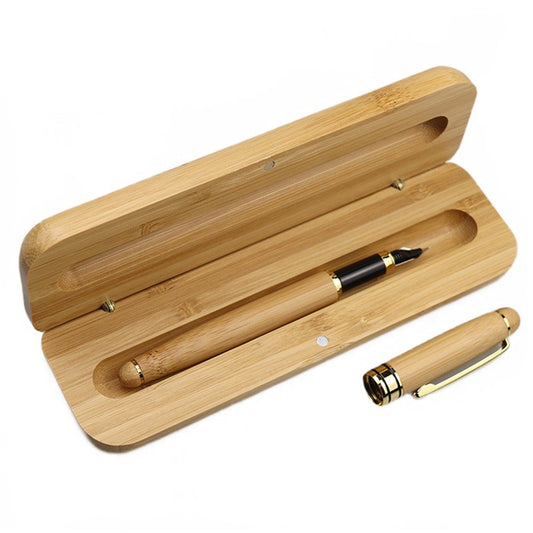 Bamboo Fountain Pen with Matching Case image 1