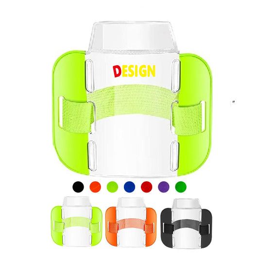 Heavy Reflective Armband ID Card Holder with Adjustable Belt Neon Armband ID Card Badge Holder image 0