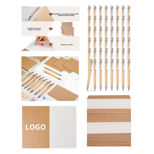 24 Sheets 48 Pages 3.5 x 5.5 Inch Mini Notebook and Retractable Ballpoint Pen Set image 0