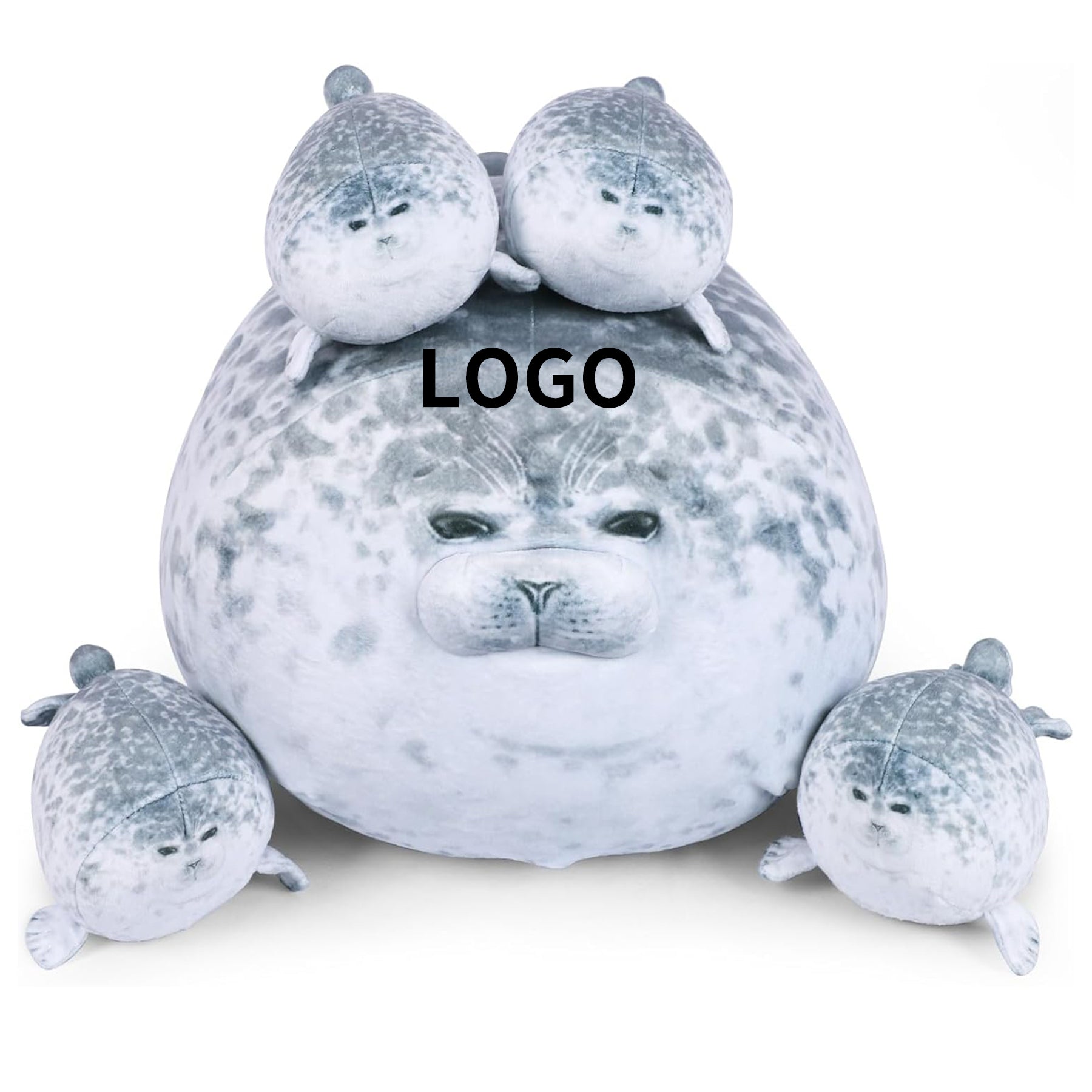 Chubby Blob Seal Pillow Cute Seal Plush Toy Cotton Stuffed Animals image 0