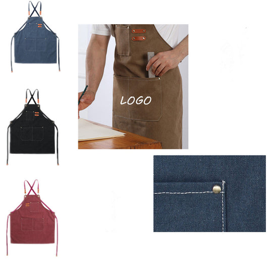 Kitch Style Washed Canvas Apron - Screen Print image 0