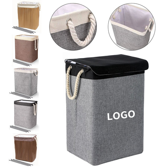 Collapsible Laundry Hamper with Detachable Rods image 0