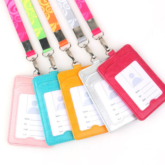 Lanyard w/ Leather Badge Holder image 0