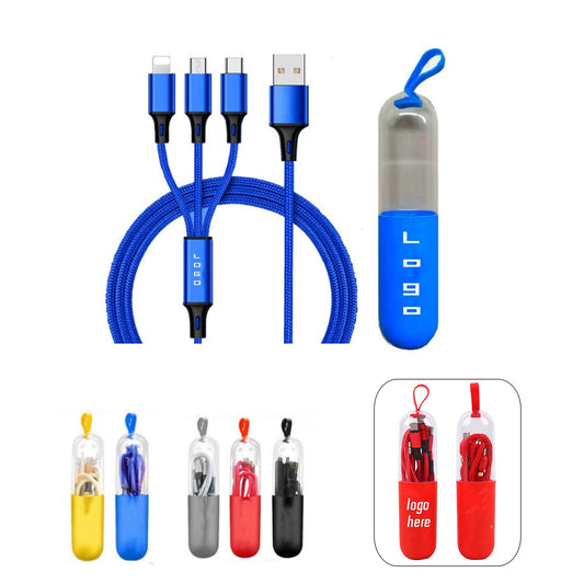 Braided 3 in 1 Charging Cable Capsule image 0