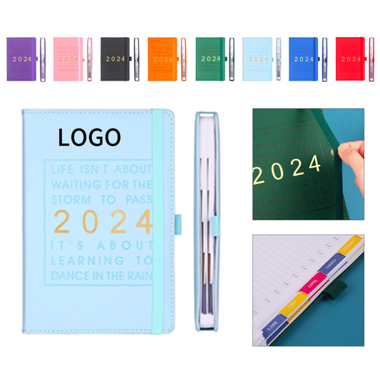 2024 Inspirational Daily Planner Notebook with Customizable Calendar image 0