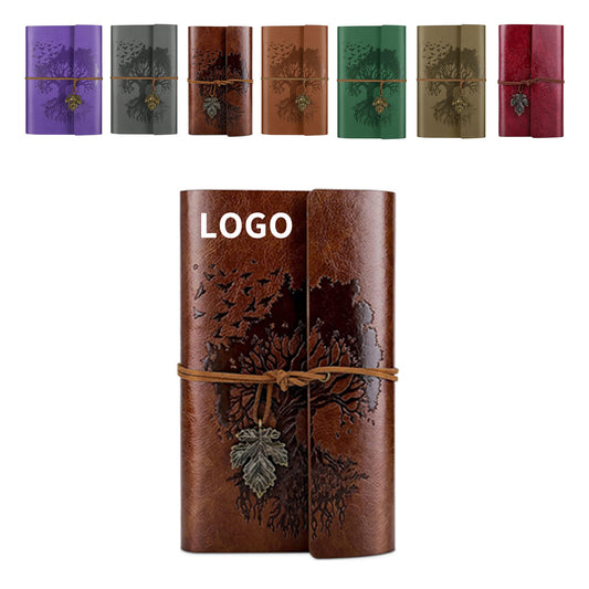 A6 7.3" x 5.1" 100 Gsm Blank Paper 160 Pages Leather Journal Notebook Travel Journal with 2 Pockets image 1