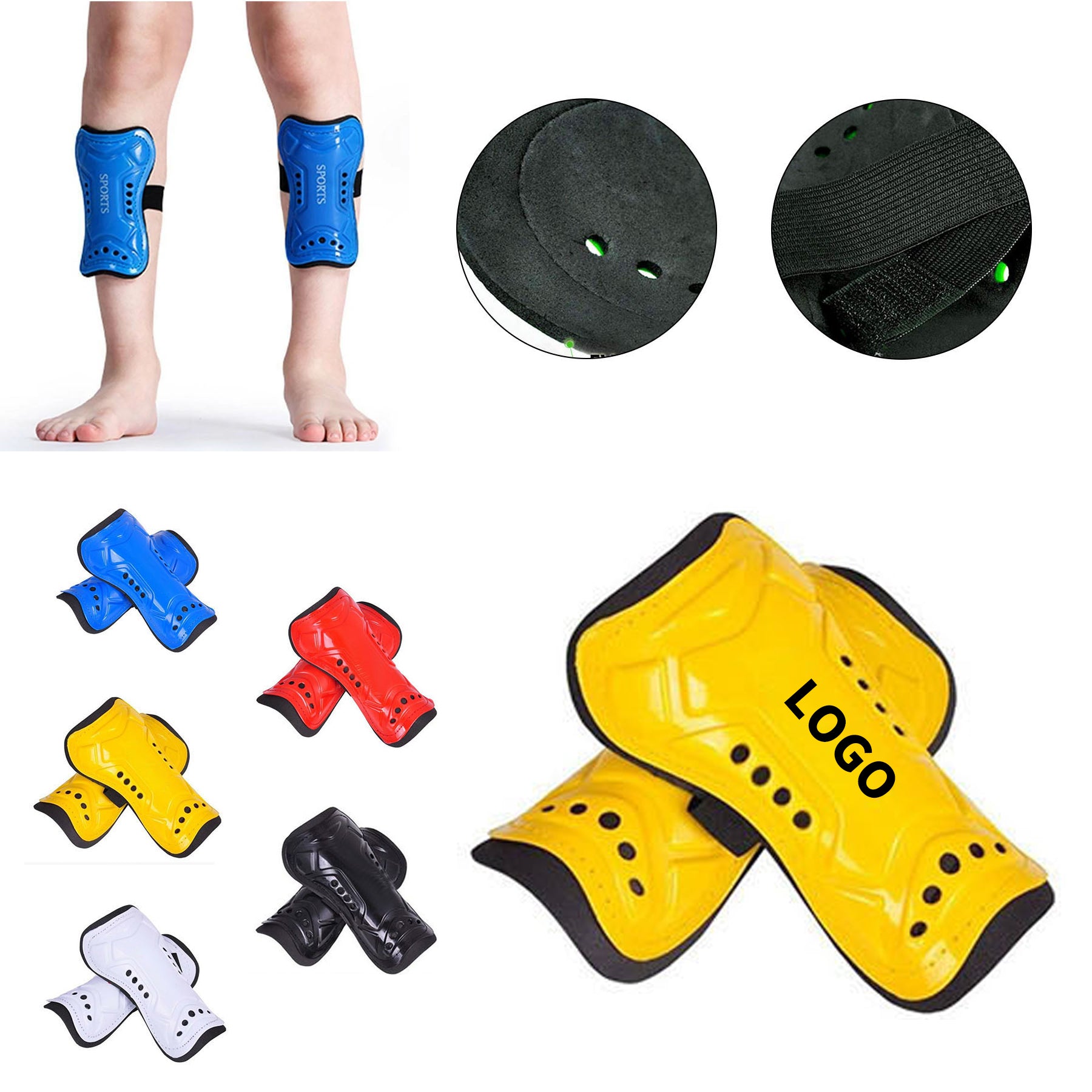 Breathable One-Piece Soccer Shin Guards image 0