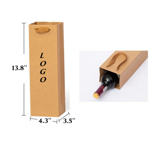Paper Wine Bag Single Bottle Tote Carrier image 1