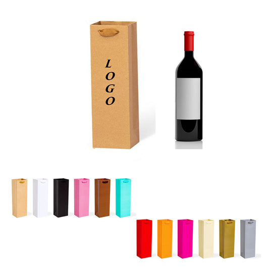 Paper Wine Bag Single Bottle Tote Carrier image 0