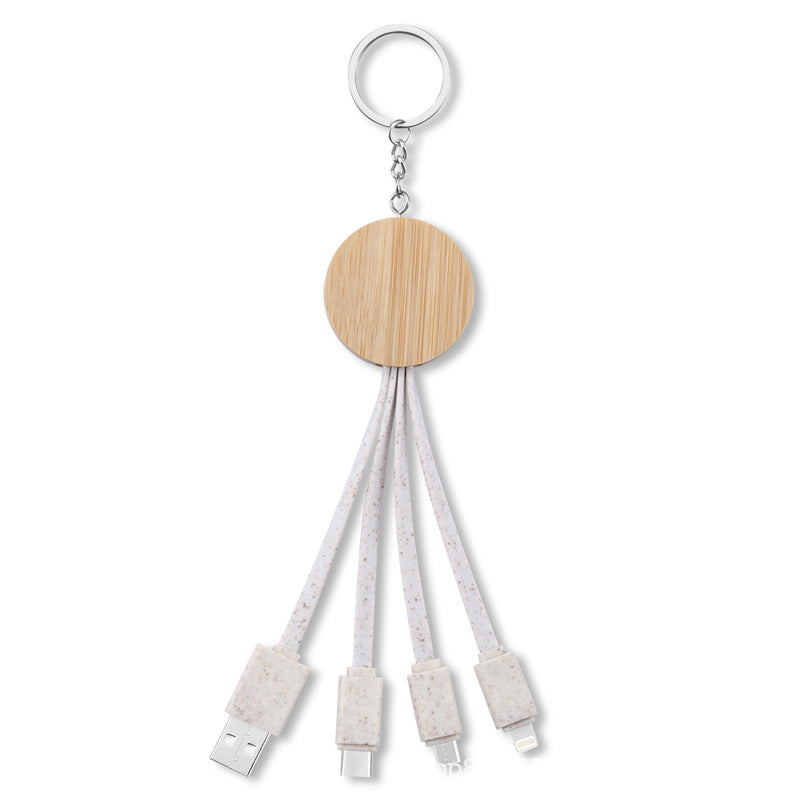Wooden 3-in-1 Data Cable image 1