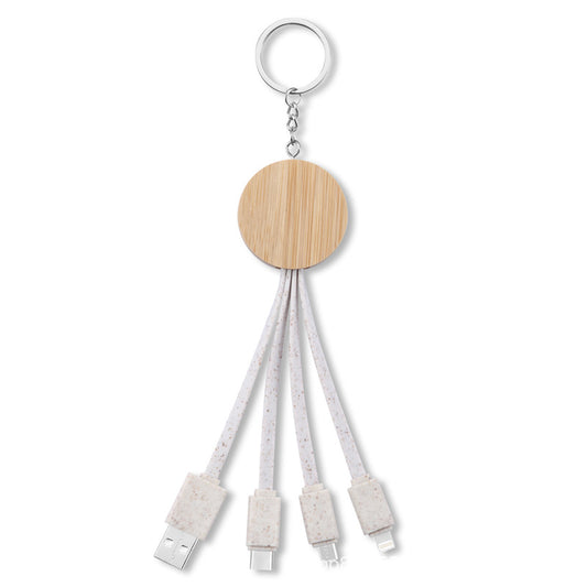 Wooden 3-in-1 Data Cable image 1