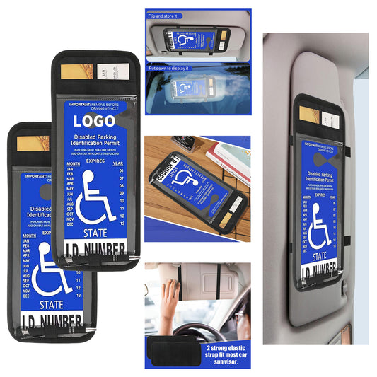 12.4 Inches x 6 Inches Handicap Placard Holder for Auto with Organizer Pockets image 1