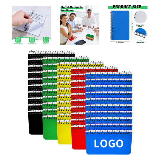 60 Sheets 5 x 3 Inch Memo Note Pad College Ruled Pocket Spiral Notebook image 1
