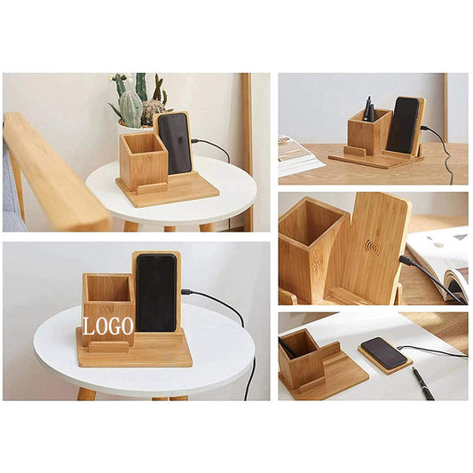 10W bamboo and wood wireless charging image 0