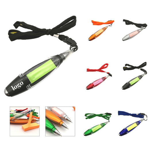 LED Pen With Sticky Notes Lanyards image 0