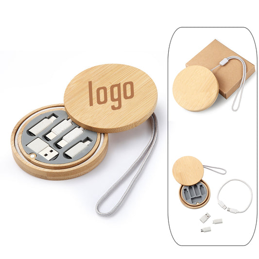 Multi USB Adapter Kit Bamboo Storage Box image 0