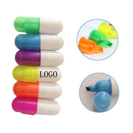 Mini Pill Shaped Highlighter Pens image 0