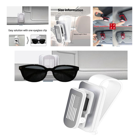 2.46 x 1.35 x 1.9 Inches American Flag Sunglasses Clip for Car Visor image 1