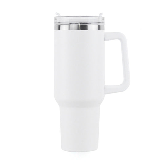 40OZ Double Walls Stainless Steel Auto Tumbler With Straw And Handle image 1