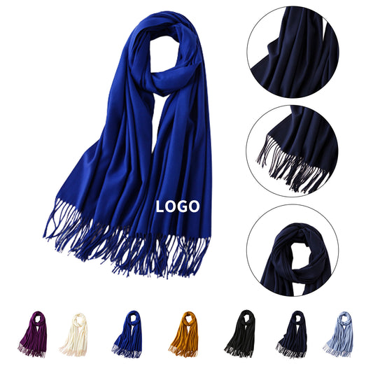 Elegant Solid Color Cashmere-Feel Scarf image 0