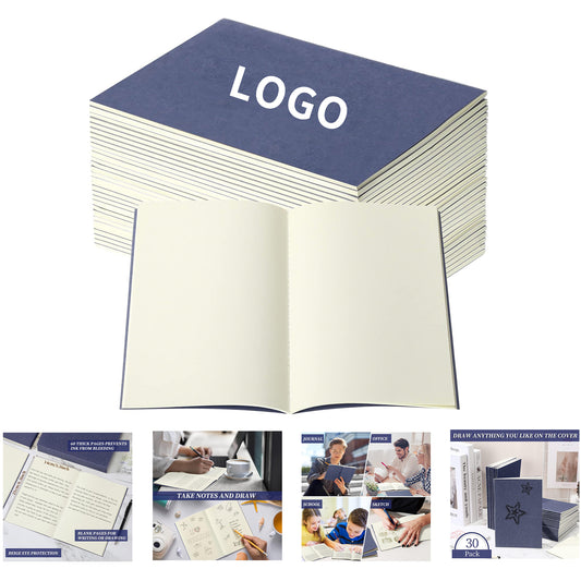 60 Pages A5 Unlined Blank Kraft Notebooks Composition Notebooks image 1