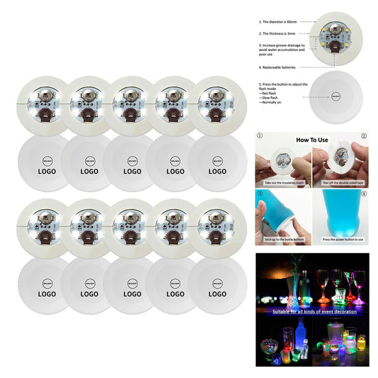 2.36" Diameter Led Light Up Coaster Bottle Light Glorifier Led Stickers Coaster image 0