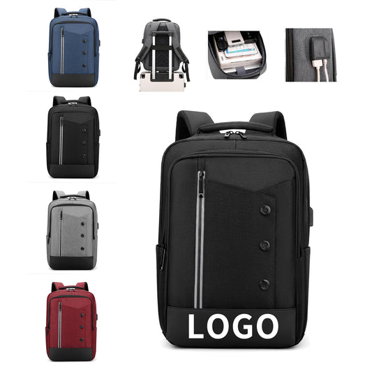 Durable Oxford Business Laptop Backpack with Built-In USB image 0