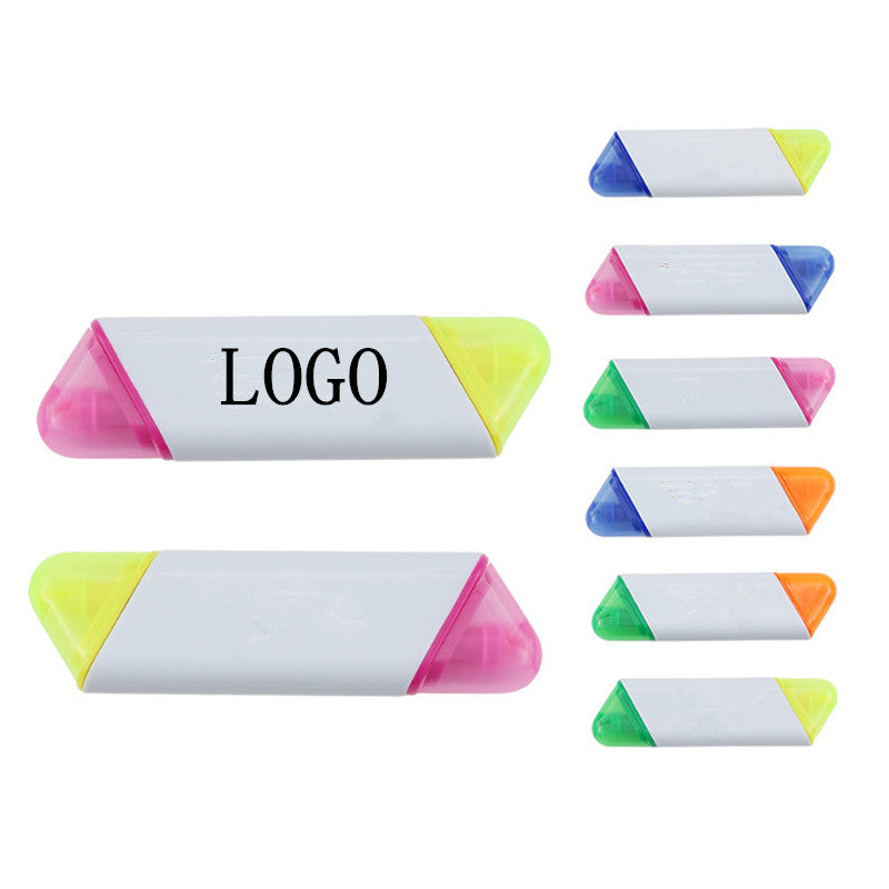 Double-Headed Two-Color Fluorescent Marker Pen image 0