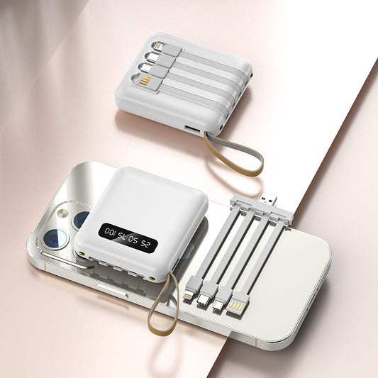 10,000mAh Power Bank with Built-In Charge Cables image 1