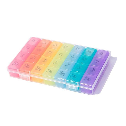 Rainbow Color Weekly 7 Day Pill Box image 1