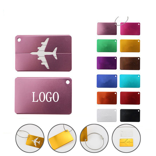 Aluminum Alloy Suitcase ID Luggage Tag w/Steel Loop image 0