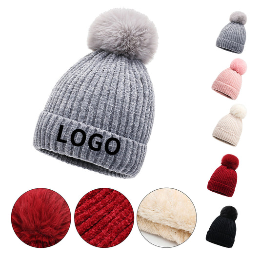 Cozy Cable Knit Cap with Pompom image 0