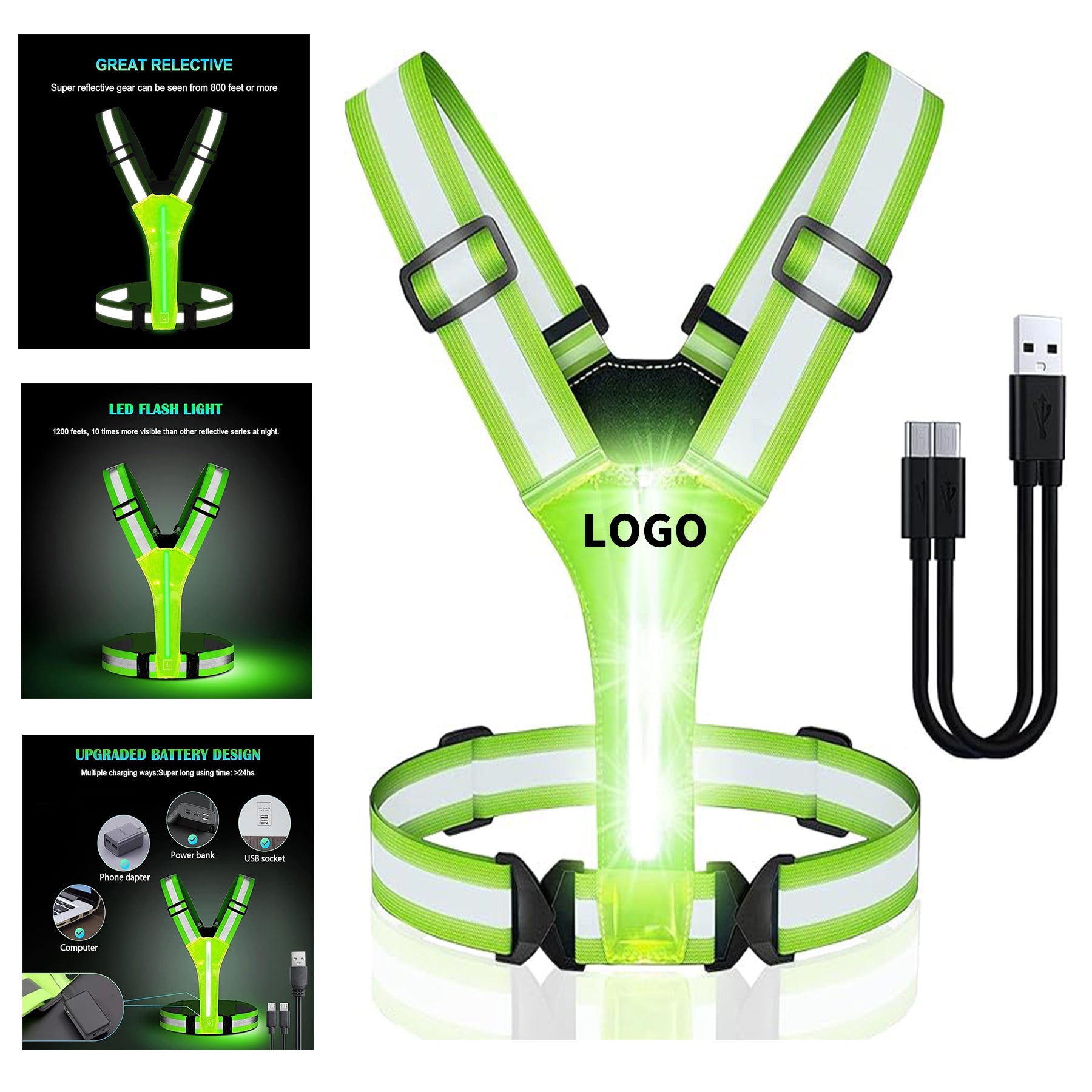 Led Reflective Vest Running Gear image 0