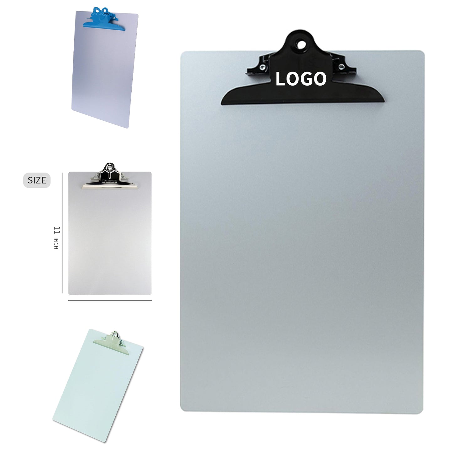 8.5 x 11 inch Black Recycled Aluminum Clipboard with Black Clip image 0