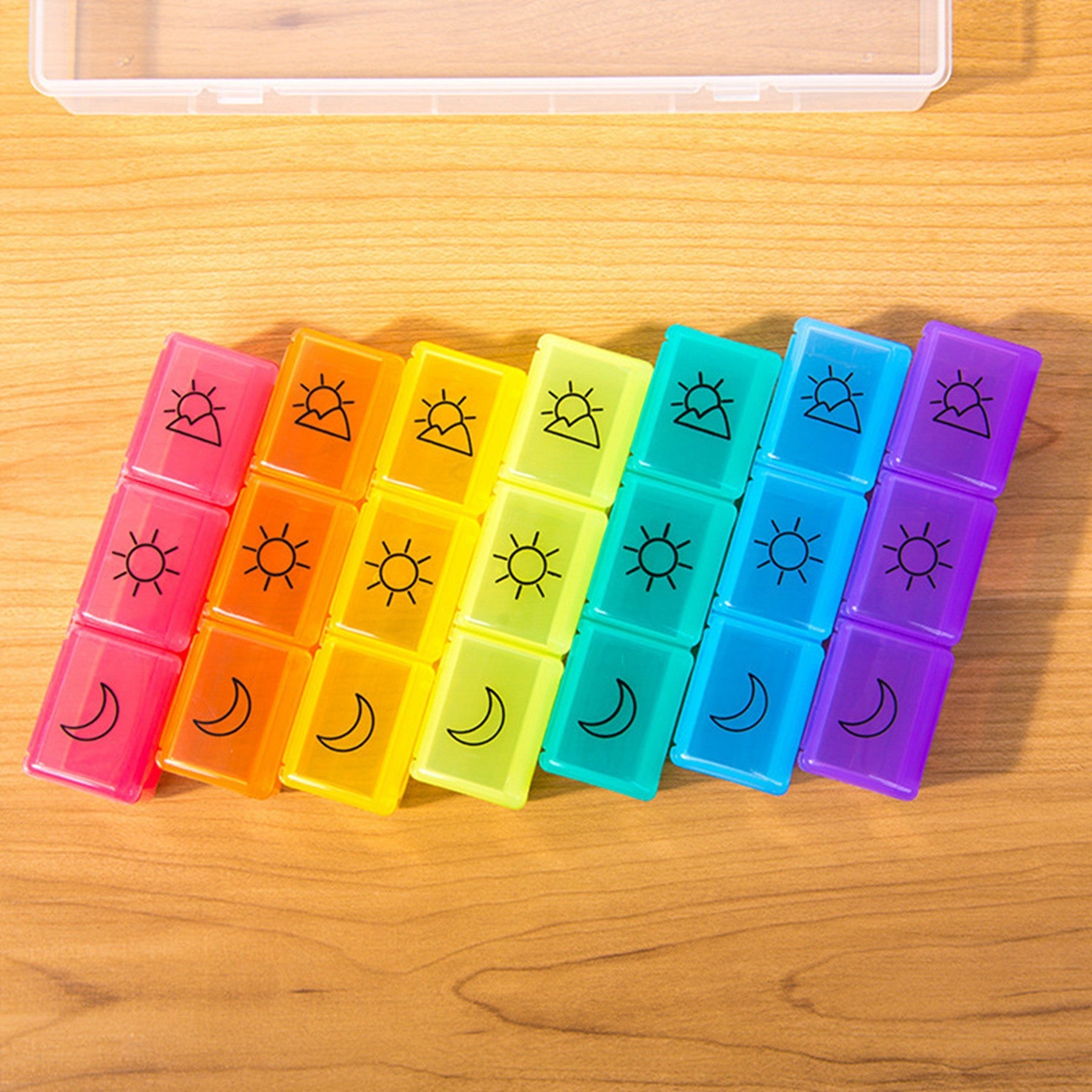 21 Case Rainbow Color Weekly 7 Day Med Minder/Pill Container image 1