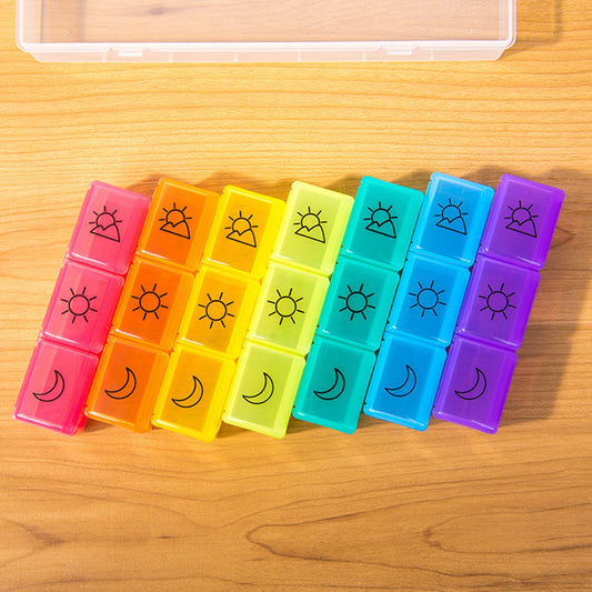21 Case Rainbow Color Weekly 7 Day Med Minder/Pill Container image 1