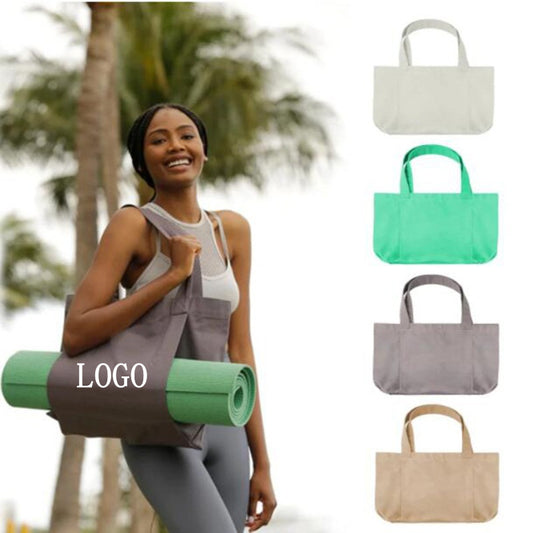 18 oz Yoga Bags Yoga Mats Bags Carrier Canvas Tote Bags for Pilates Travel Beach Workout (Colorful) image 0